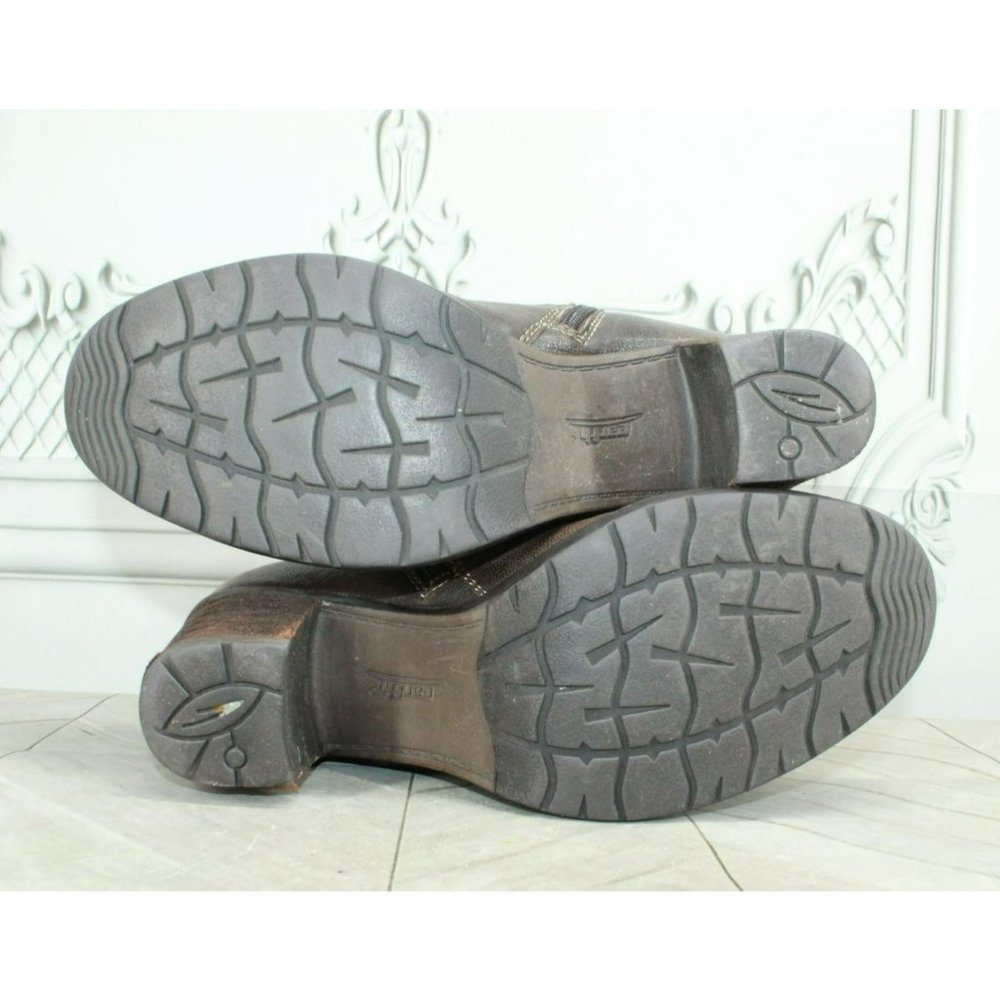 Earth Missoula Brown Leather Lace Up Side Zip Ankle Heeled Booties 8.5 B - Picture 9 of 9